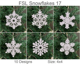 FSL Snowflakes Free Standing Lace Machine Embroidery Designs Instant Download 4x4 hoop 10 designs APE3518