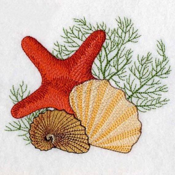 Embroidery Pattern Seashells 