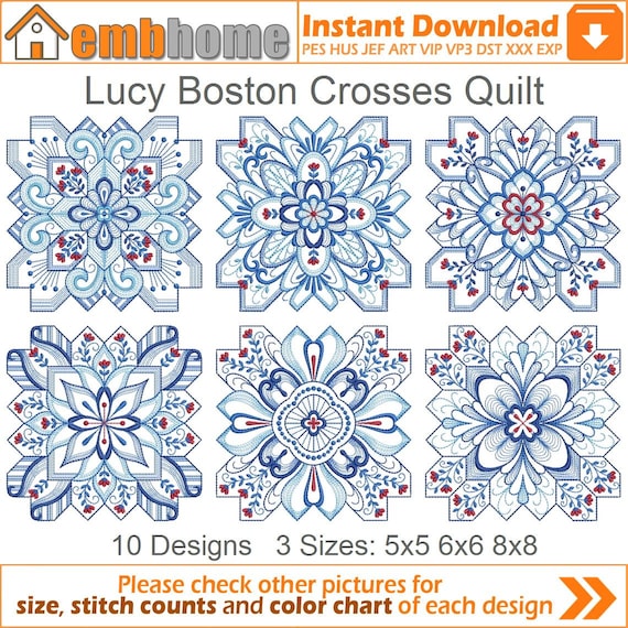 Lucy Boston Crosses Quilt Machine Embroidery Designs Instant