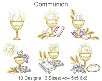 Communion Holy Chalice Machine Embroidery Designs Pack Instant Download 4x4 5x5 6x6 hoop 10 designs APE2071