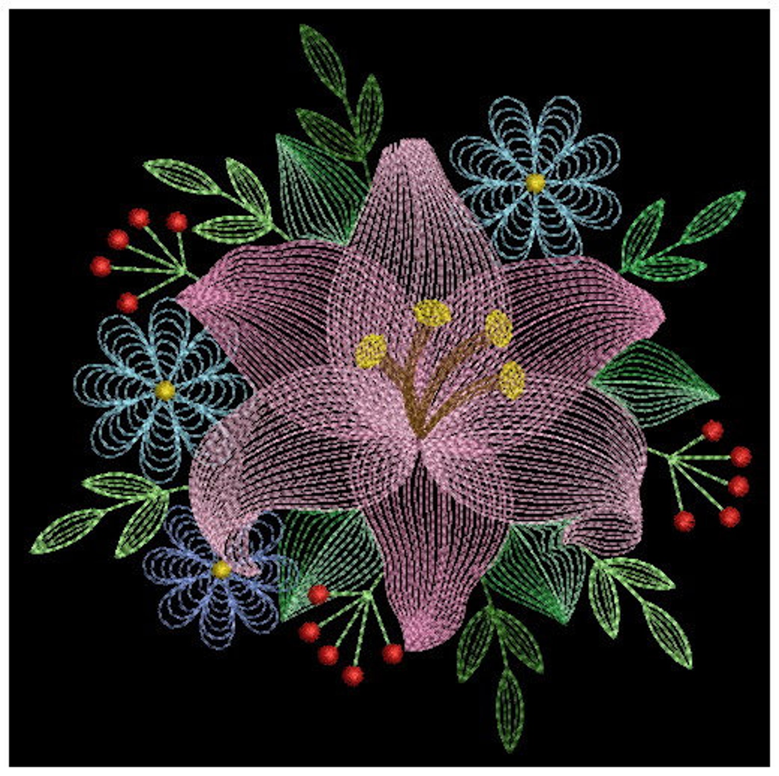 Blooming Garden Machine Embroidery Designs Instant Download Etsy