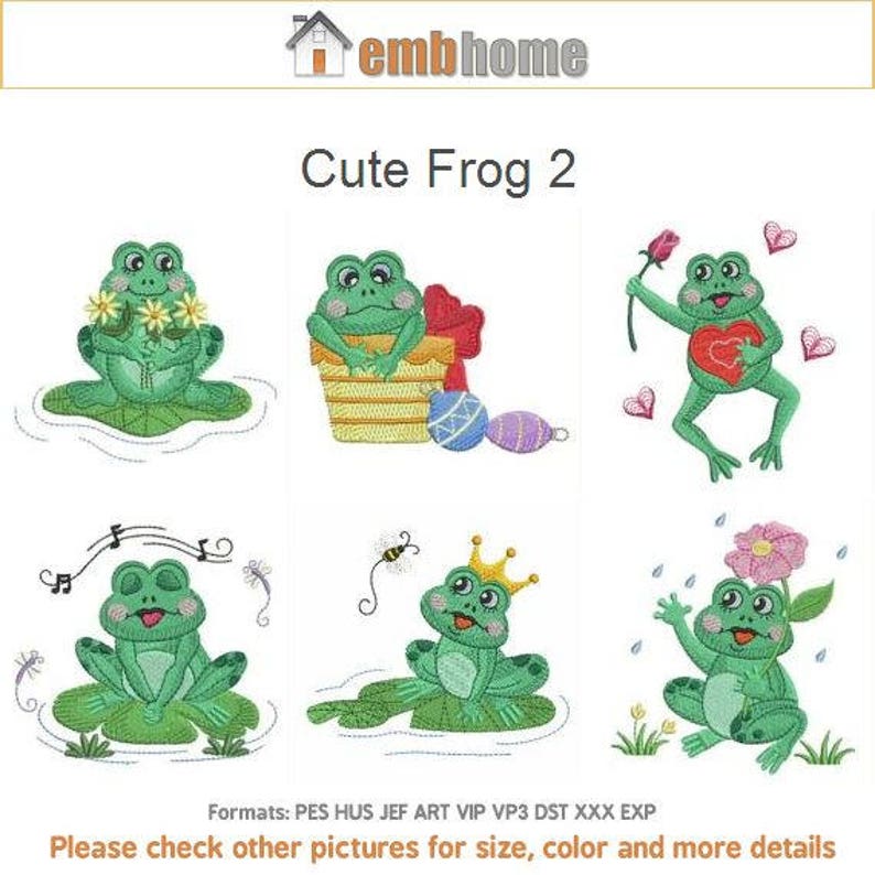 Download Cute Frog Cute Animals Pack Machine Embroidery Designs ...