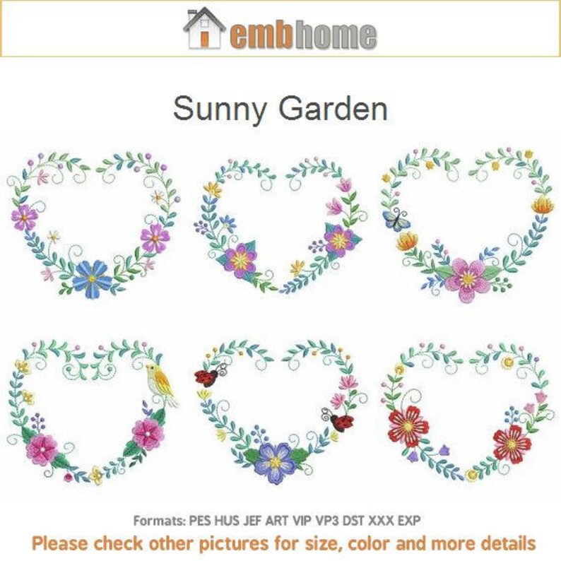 Sunny Garden Machine Embroidery Designs Pack Instant Download Etsy