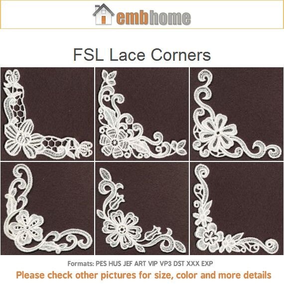 FSL Lace Corners Free Standing Lace Machine Embroidery Etsy