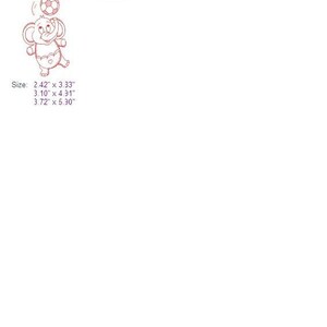 Redwork baby elephant adorable animal machine embroidery  etsy Redwork baby elephant adorable animal machine embroidery  etsy