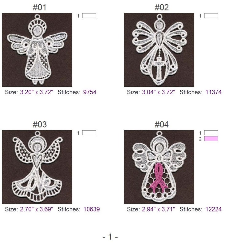 FSL Fancy Angels Free Standing Lace Machine Embroidery Designs Instant ...