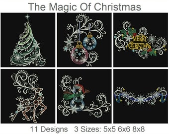 The Magic Of Christmas Machine Embroidery Designs Instant Download 5x5 6x6 8x8 hoop 11 designs APE3237
