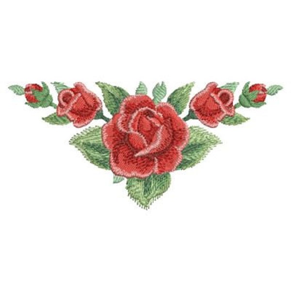 Watercolor Red Rose Holiday Valentine Machine Embroidery Design Instant Download 4x4 5x5 6x6 hoop