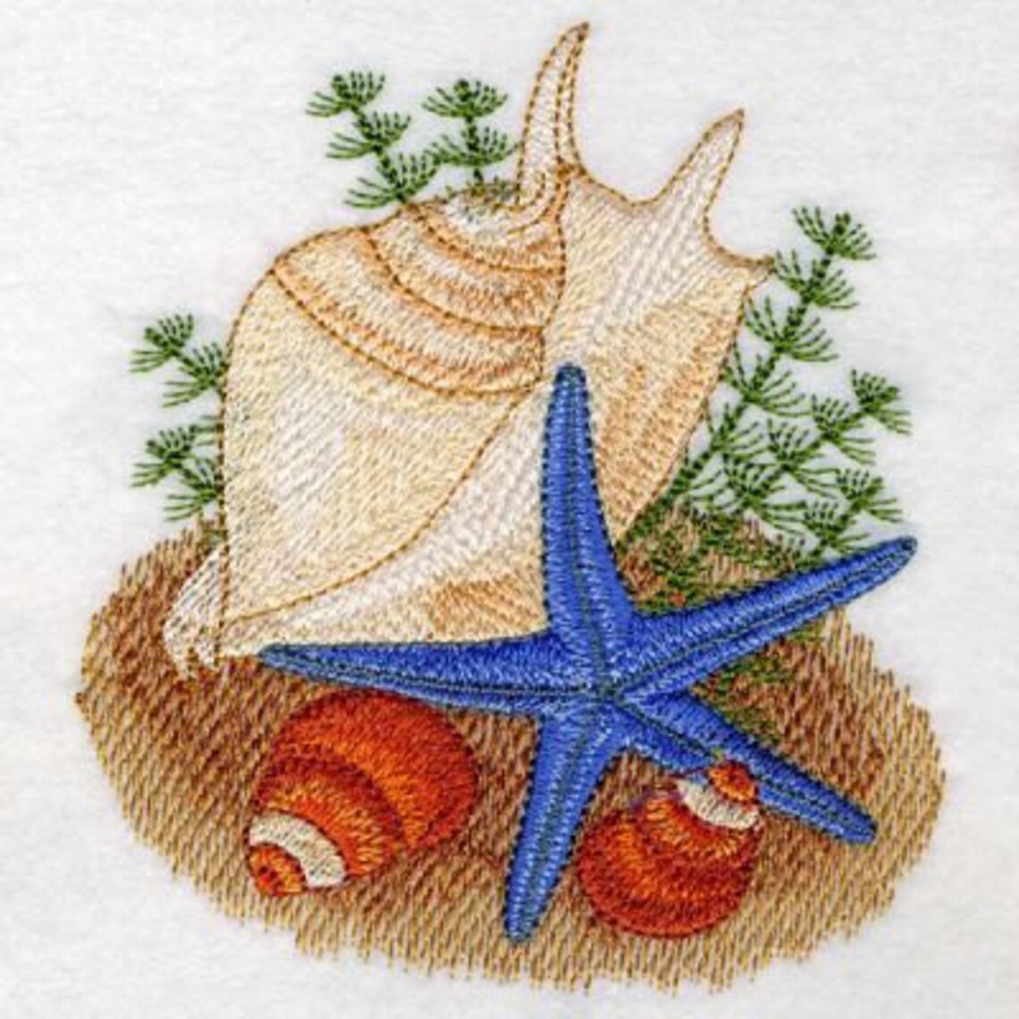 Seashell Summer Holiday Machine Embroidery Design Instant Etsy