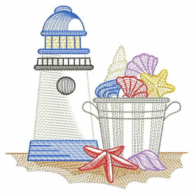 Beach Fun Machine Embroidery Designs Instant Download 4x4 5x5 6x6 Hoop ...