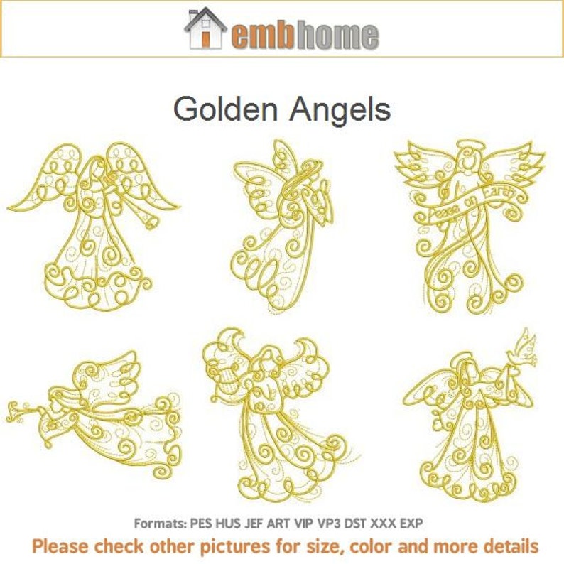 Golden Angels Christmas Quilt Holiday Redwork Machine Embroidery Designs Instant Download 4x4 5x5 6x6 hoop 10 designs APE1789 image 1