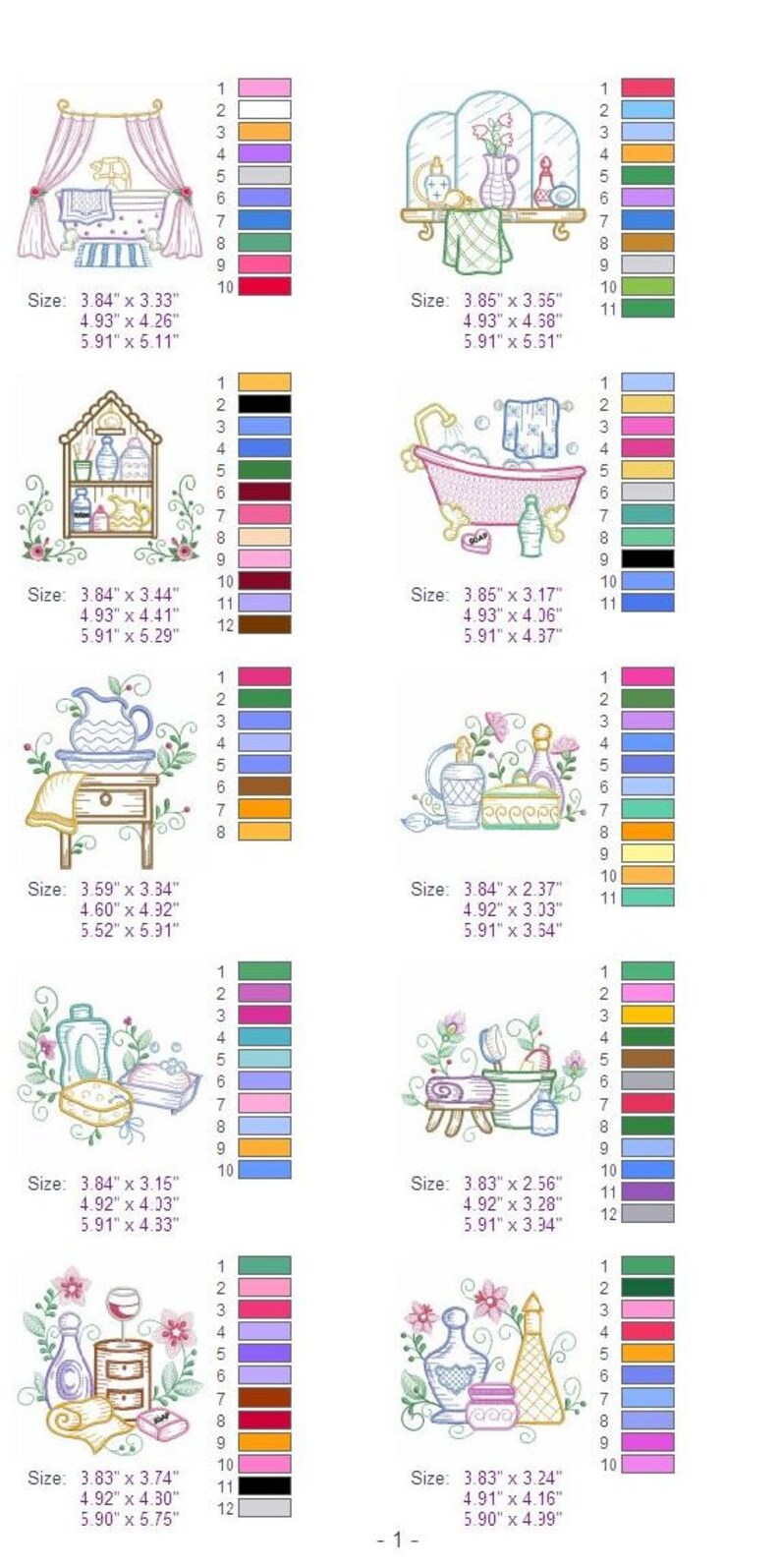 Bath Scene Machine Embroidery Designs Instant Download 4x4 5x5 Etsy