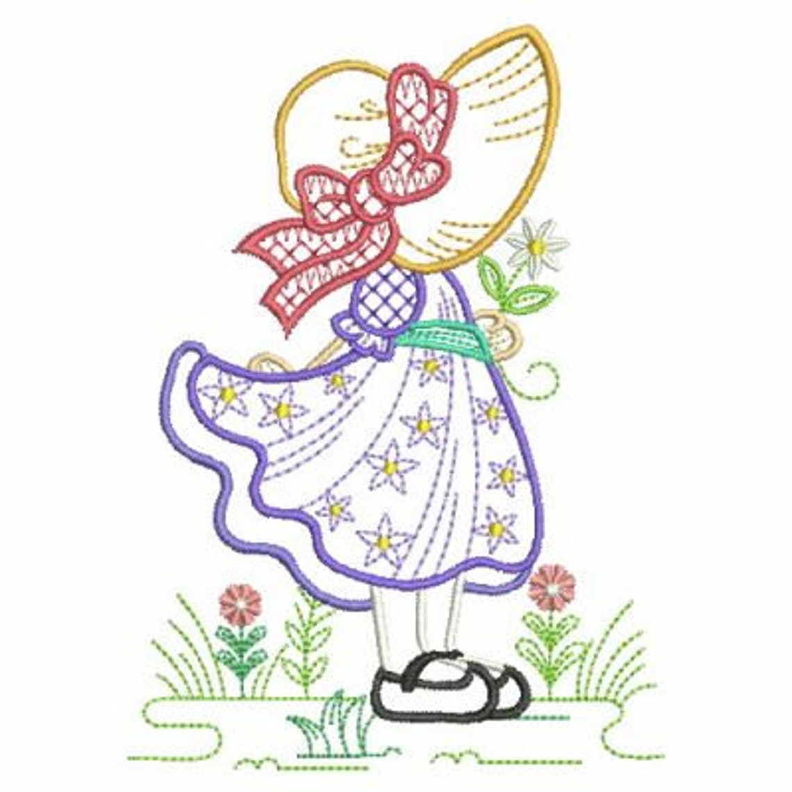 Spring Sue Embroidery Designs Instant Download 4x4 Etsy
