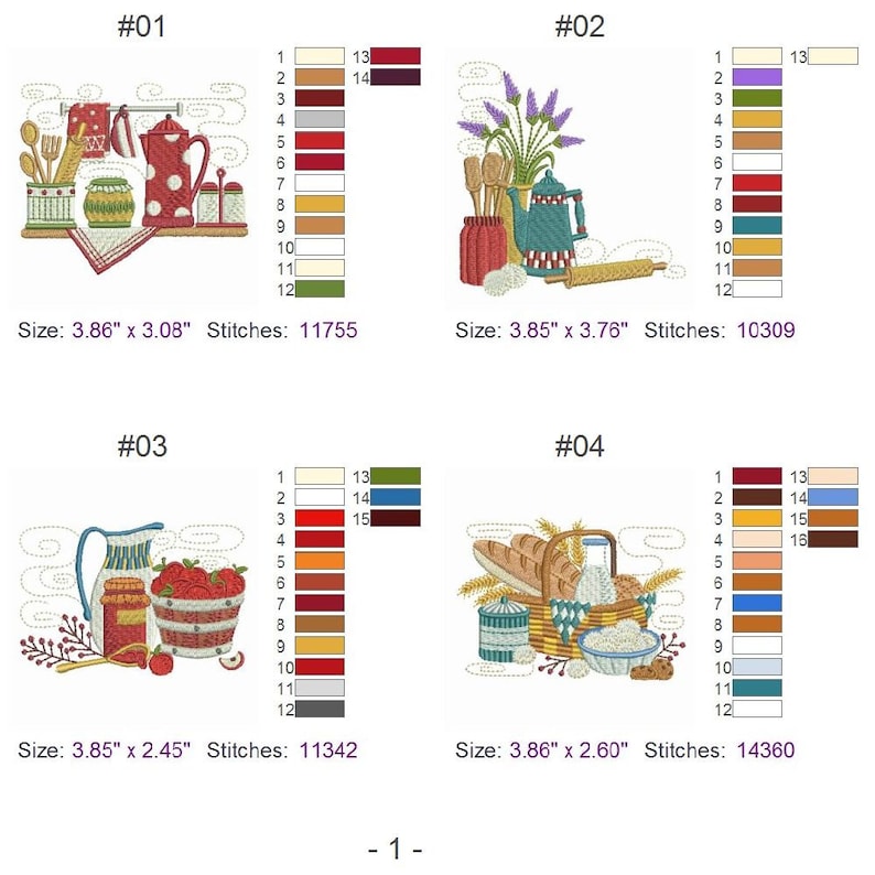 In the Kitchen Machine Embroidery Designs Instant Download 4x4 Etsy