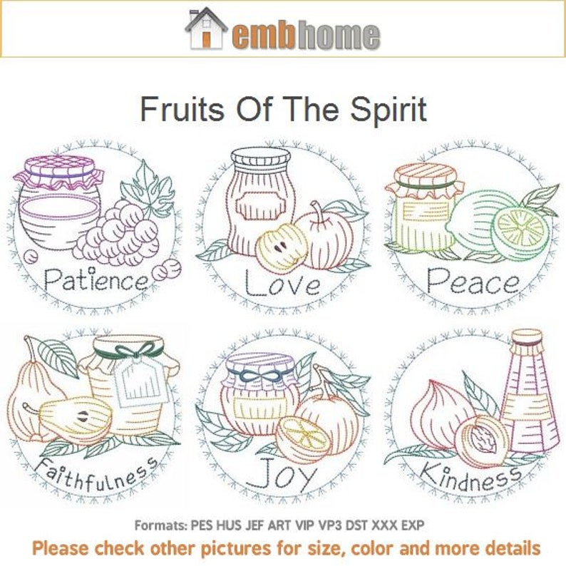 Fruits of the Spirit Machine Embroidery Designs Instant Etsy