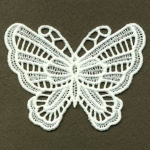 FSL Butterfly Machine Embroidery Design Free Standing Lace White Instant Download 4x4 hoop