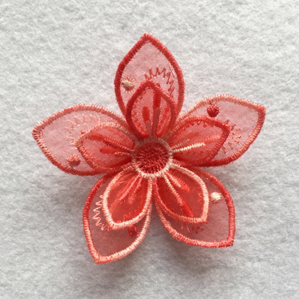 3D Organza Flower Machine Embroidery Designs Instant Download Etsy