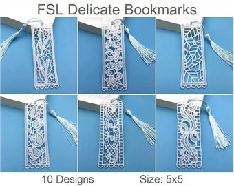 FSL Delicate Bookmarks Free Standing Lace Machine Embroidery Designs Instant Download 5x5 hoop 10 designs SHE2762