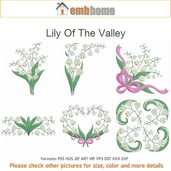 Lily Of The Valley Machine Embroidery Designs Instant Etsy
