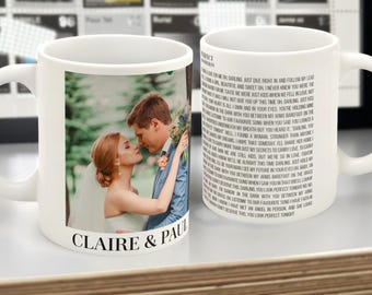 Personalised song lyrics photo mug –  custom music gift