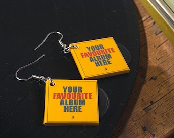 Your favourite album on your ears! Customisable vinyl earrings (pair)