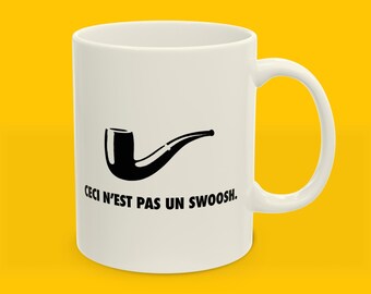 Magritte inspired surrealist mug - a parody gift for artists and art lovers