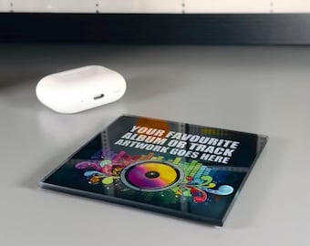 Your favourite album glass coaster - a personalised gift for music lovers