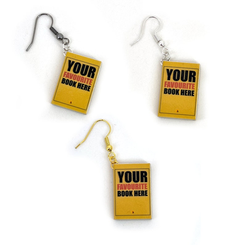 Custom mini book earrings for literature fans pair by David Asch Art & Design image 4