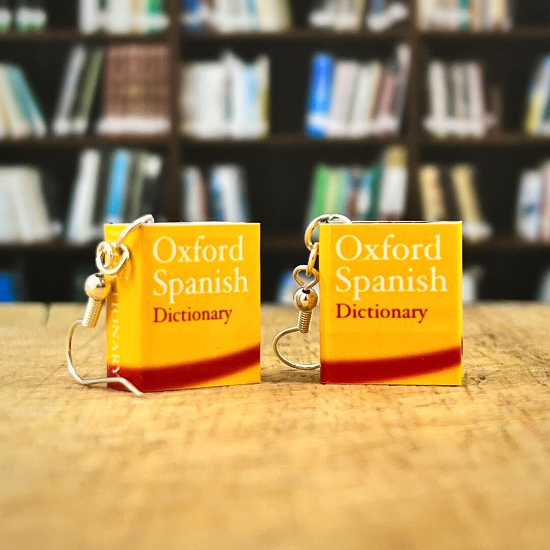 Spanish Dictionary Mini Novelty Dangle Book Earrings pair by Etsy UK