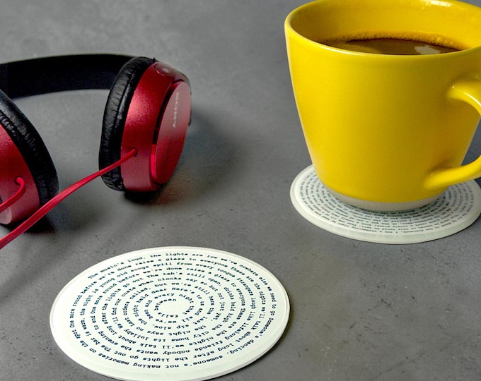 Song lyric glass coaster - a stylish music keepsake