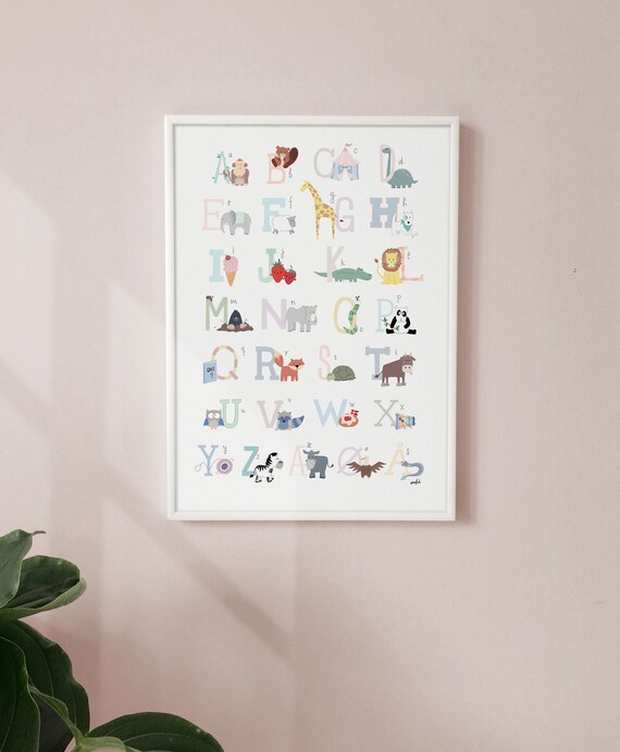 ABC Poster Danish Alphabet Dansk Alfabet Etsy