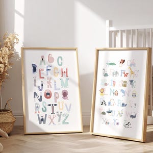 Póster ABC de Monstruo Adorable - Impresión del Alfabeto para Habitación Infantil - Decoración Educativa