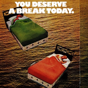 PRINTABLE INSTANT DOWNLOAD Waterbed, Retro Office Decor, Retro Bedroom Art, Downloadable Square Wall Dec