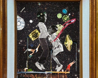 Black Girl Art Collage, Indie Art, Twizzlers, Afro Surreal Art, Trippy Collage, Harlem Renaissance, Crooklyn, GLOSSY Poster