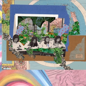 Asian Girl Collage,Women March On Print, Junk Journal Art, Together We Can, Herstory,Unity, Asian Women Art, Asian Surrealism, Community Art