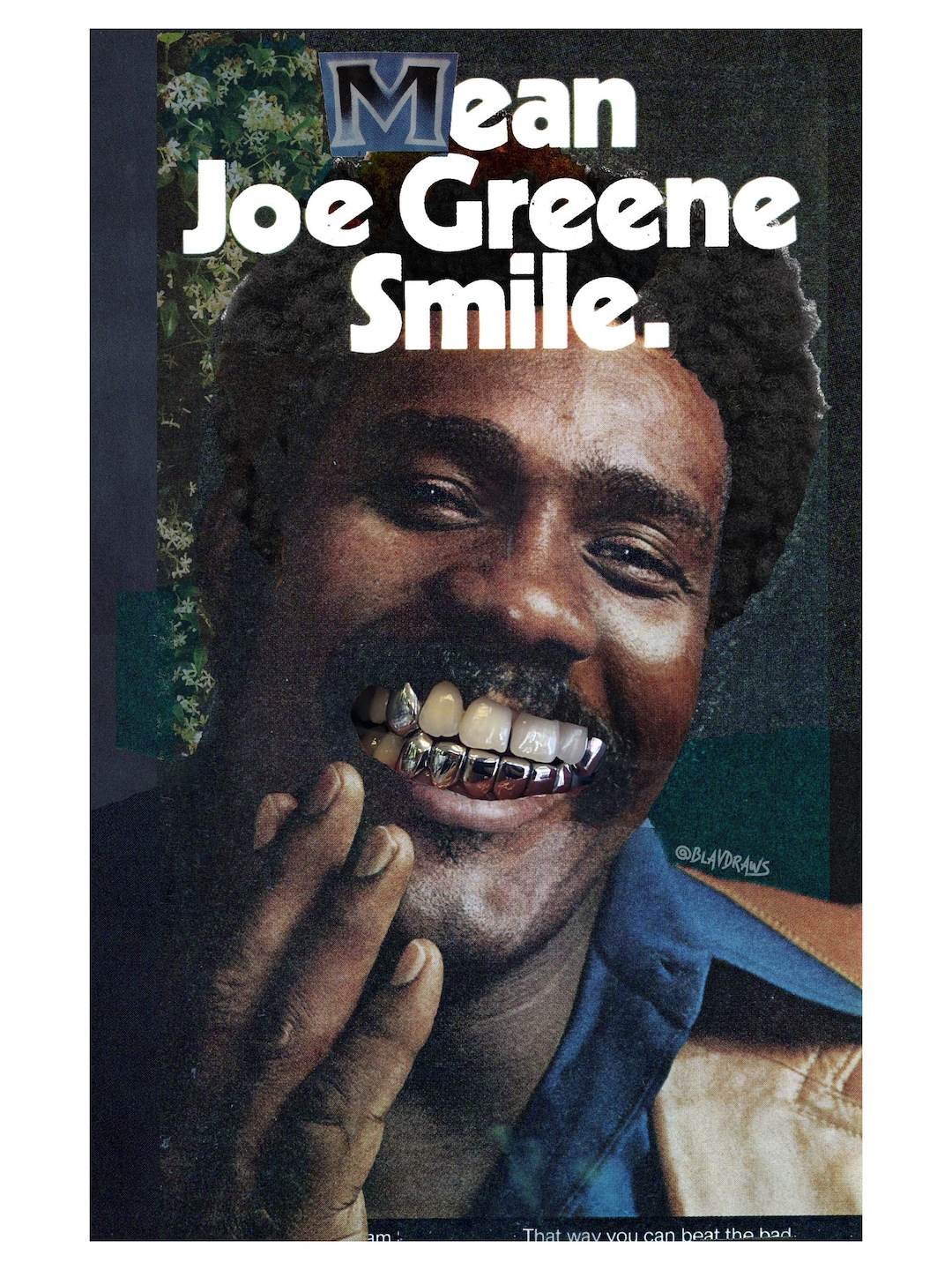 Black Man in Therapy, Teeth Print, Men Grillz Art,grill Art, Retro