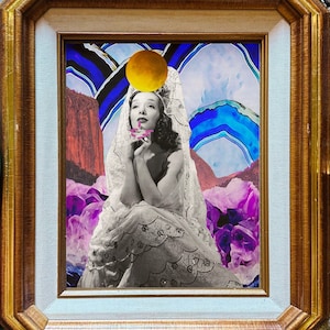 Lupe Perez, Mexican Woman Art, Agate Print, Chicano Art, Pop Surreal Art, Latin Culture Art, Golden Age Art