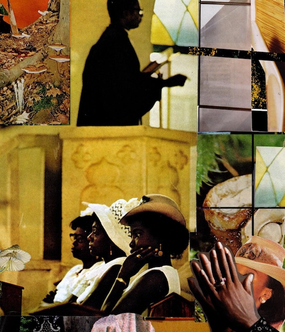 Southern Gothic Print, Church Girl, Afro Southern Gothic, Beloved, Safe Space Art, Black Renaissance Art Print, Church Revival, Mushroom Art