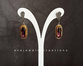 手作りのスターリングシルバー製ビザンチンドロップイヤリング