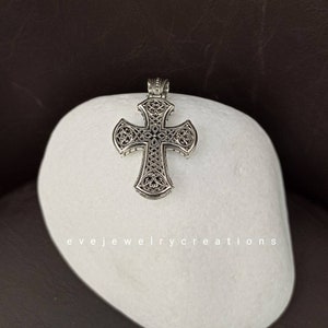 Unisex, hand made, sterling silver, byzantine cross.