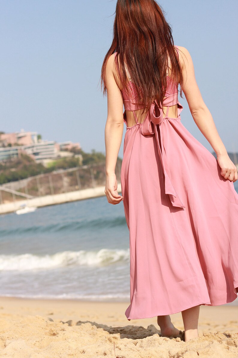 long pink sundress