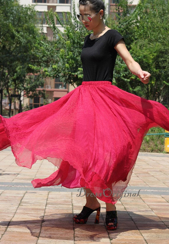 floor length chiffon skirt