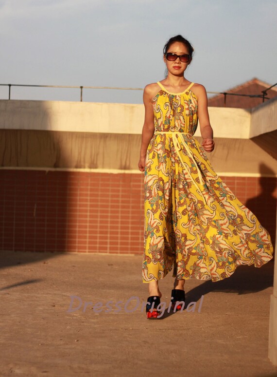 yellow summer maxi dress