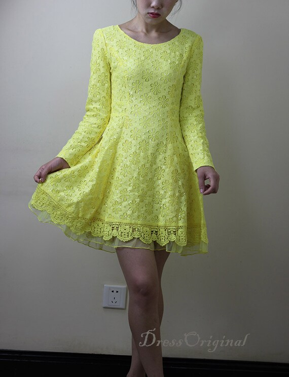 yellow lace dress