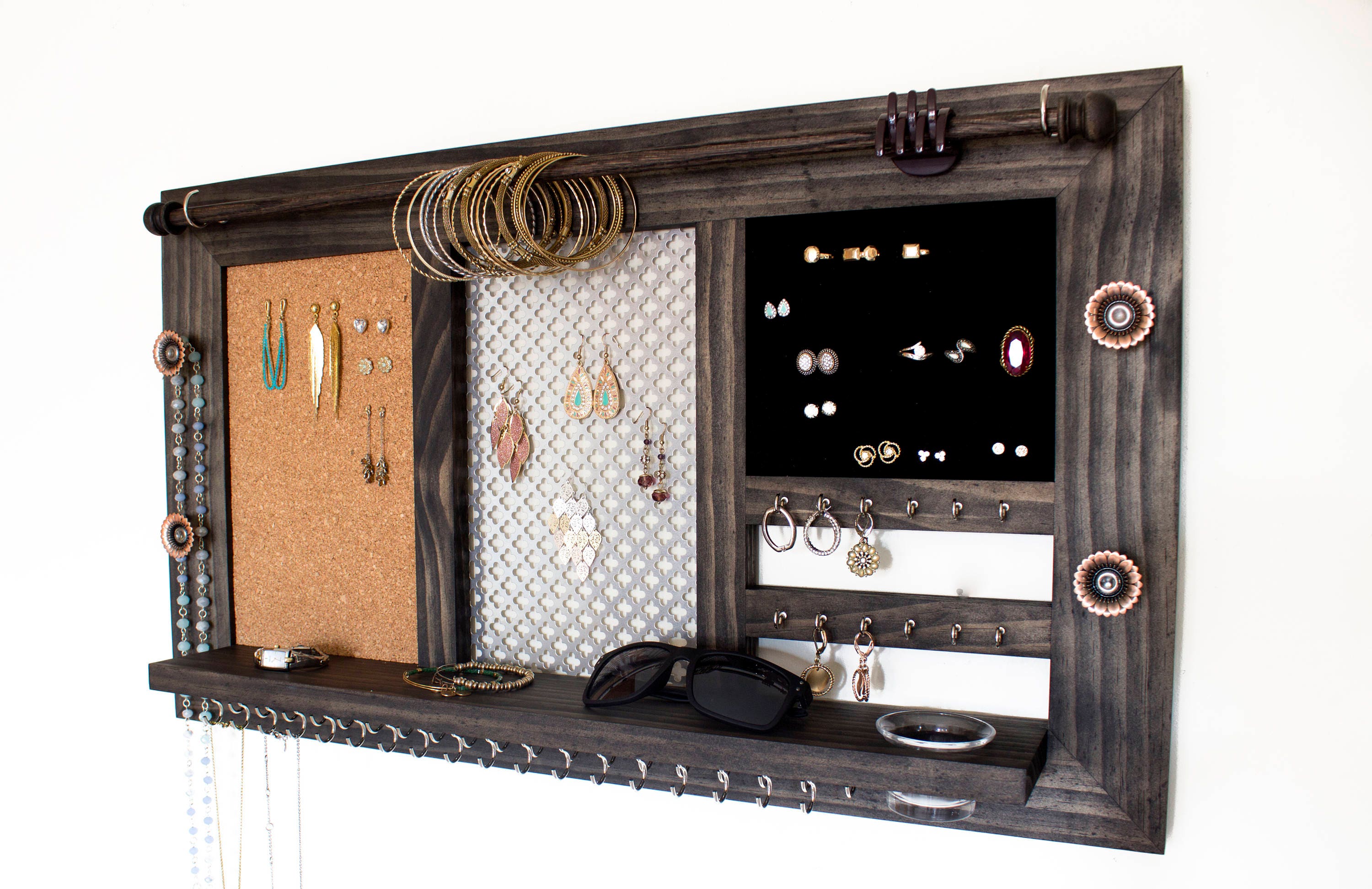 Wall Hanging Jewelry Organizer Display Holder Hanger Ring Earring