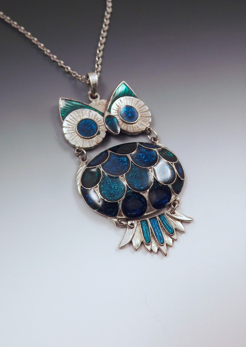 Vintage Owl Necklace Turquoise Owl Boho Chic Estate Find Etsy