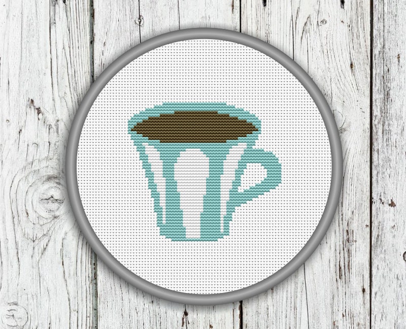 Cup Of Coffee Counted Cross Stitch Pattern PDF Instant Etsy