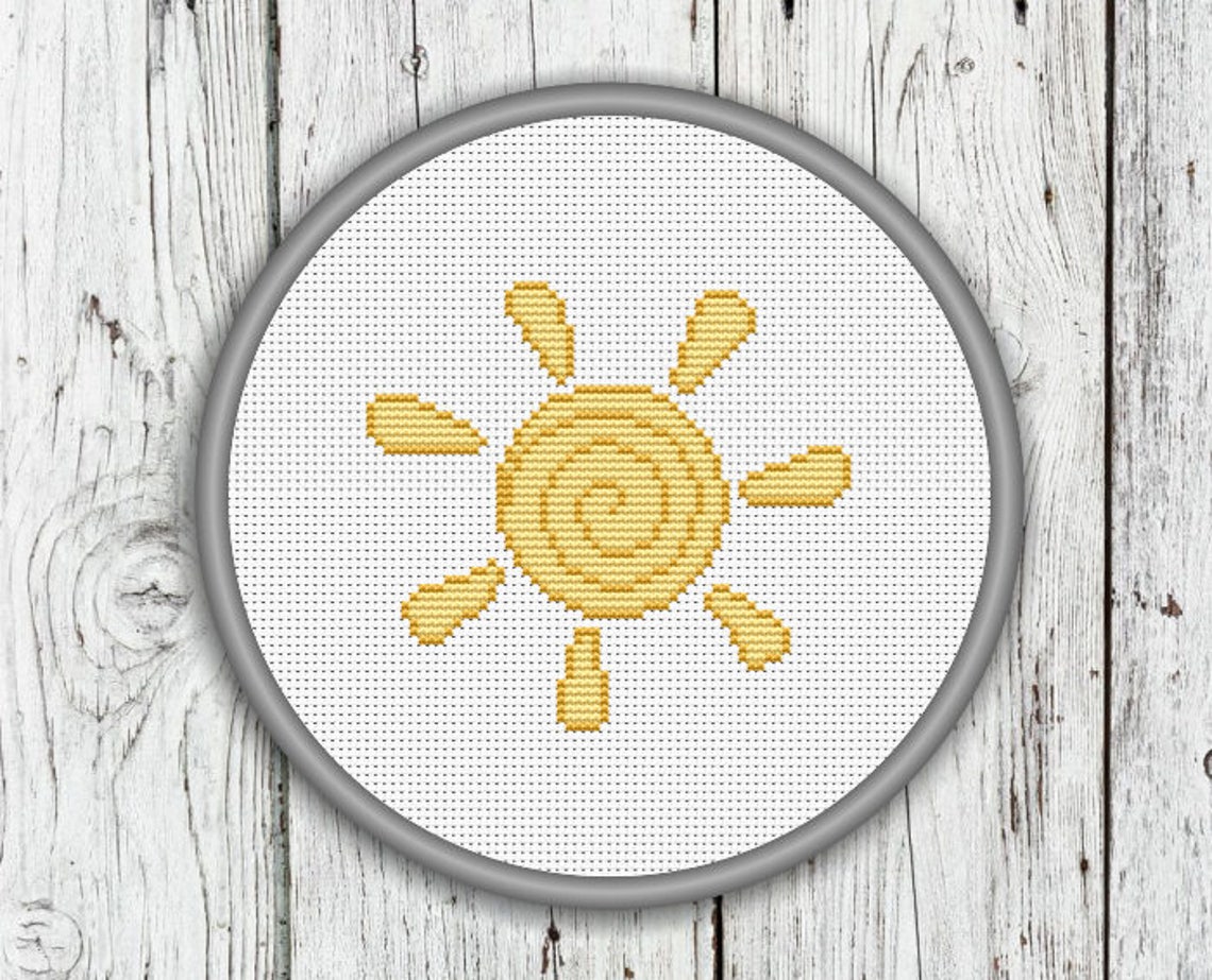 Sun Counted Cross Stitch Pattern Needlepoint Pattern PDF - Etsy