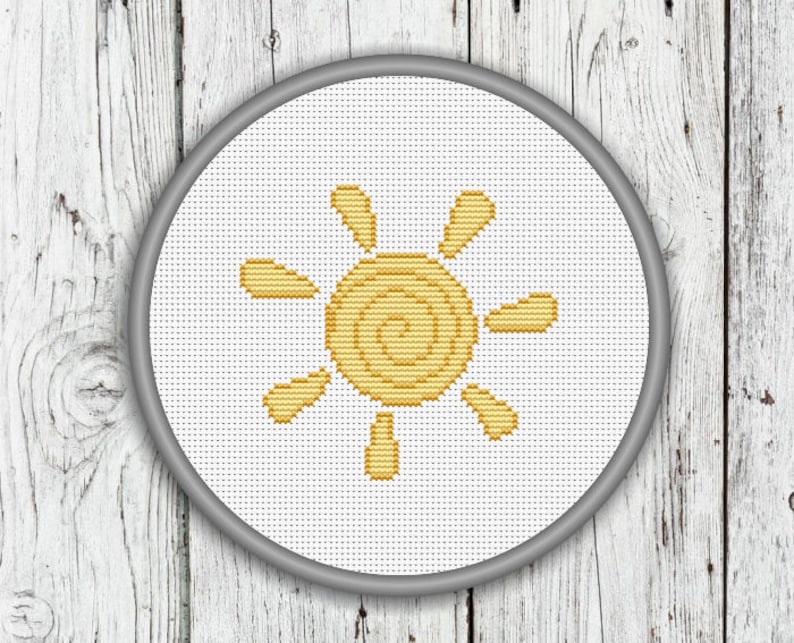 Sun Counted Cross Stitch Pattern Needlepoint Pattern PDF - Etsy Sweden