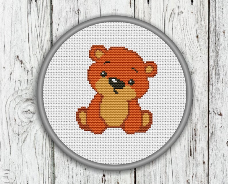 Lovely Teddy Bear Counted Cross Stitch Pattern PDF Instant | Etsy